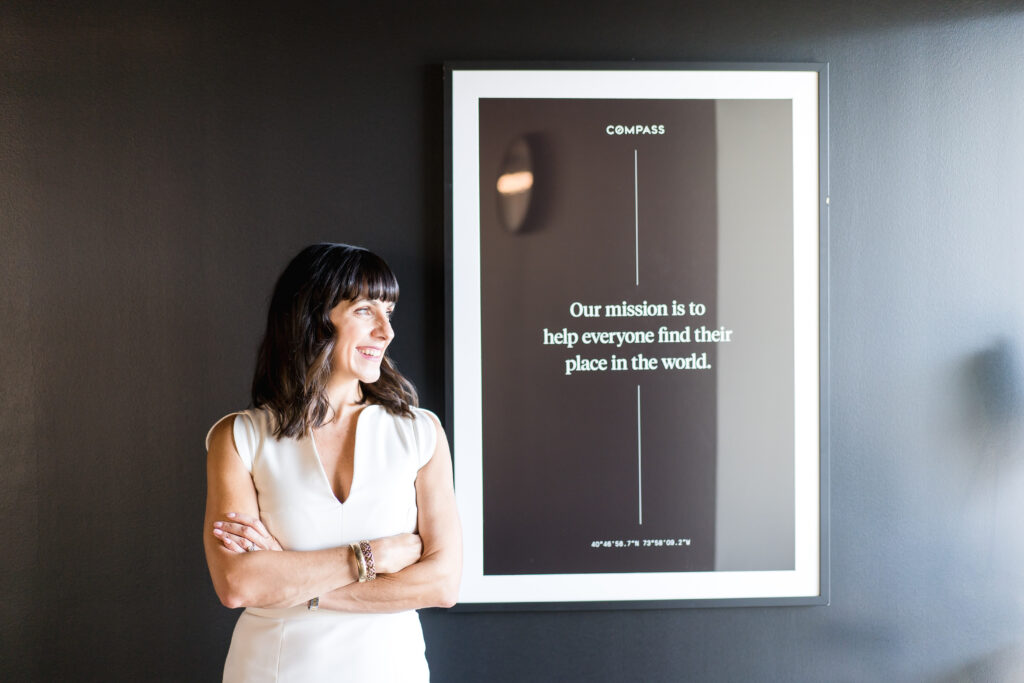 Real estate agent posing for new branding photos at a rented venue located in Austin, Texas.