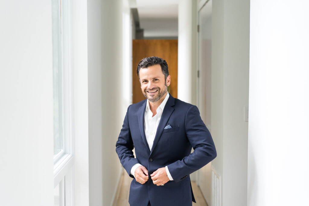 Business man standing, posing for new branding photos in Austin, Texas