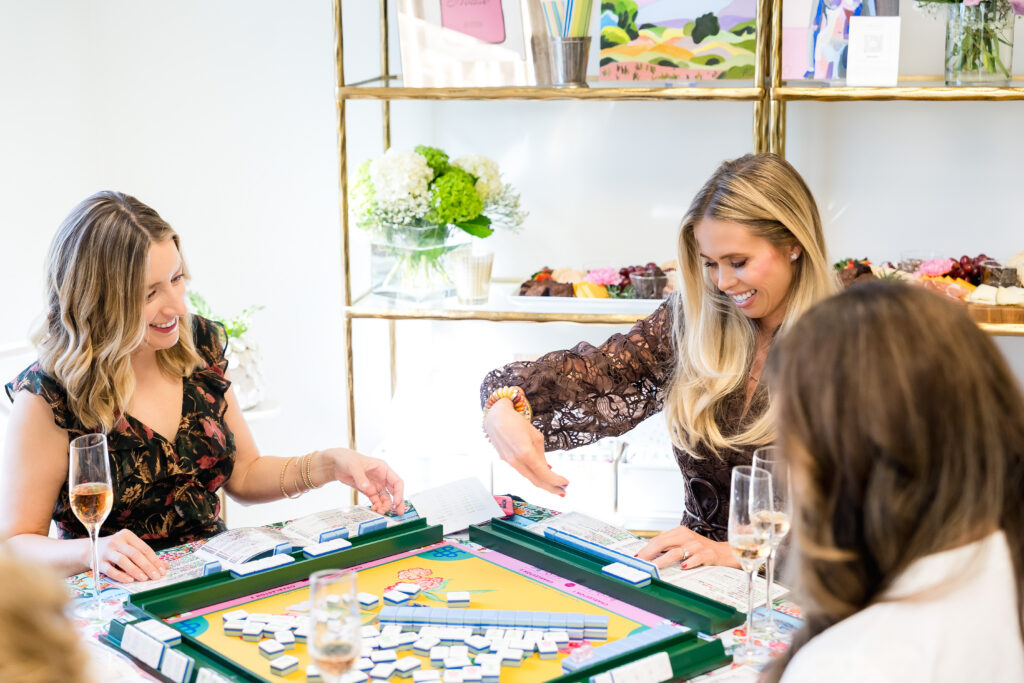 mahjong night event at Mahj House Austin with players gathered around the table